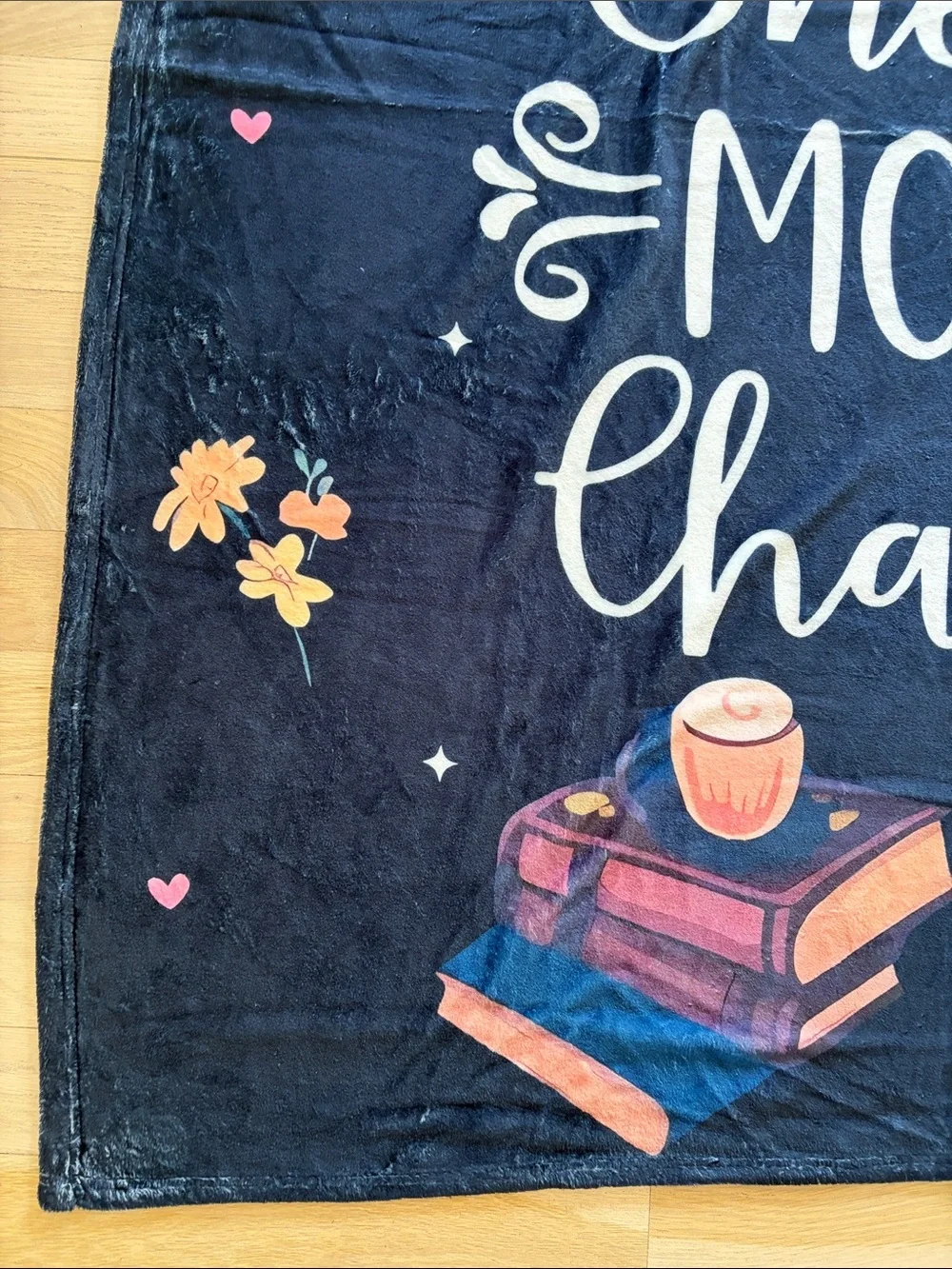 Just One More Chapter Black Reading Throw Blanket
